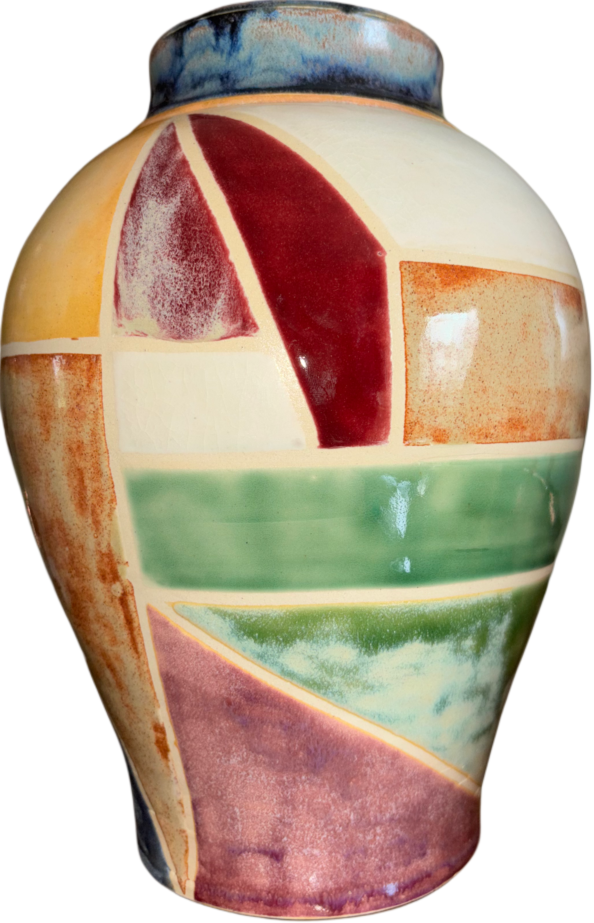 Handmade colorblock ceramic vase